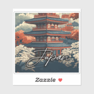Sticker Poster Vintage voyage : Explorez l'attrait du Japo