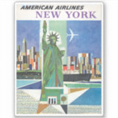 Sticker Poster Vintage voyage pour American Airlines (Devant)