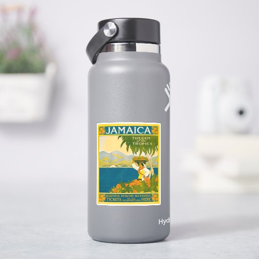 Sticker Poster Vintage voyage Pour La Jamaïque (HydroFlask)