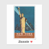 Sticker Poster Vintage voyage Pour New York (Feuille)