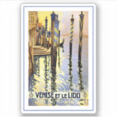 Sticker Poster Vintage voyage Venise et le Lido (Devant)