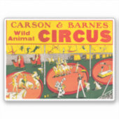 Sticker Poster vintage Wild Animal Circus (Devant)