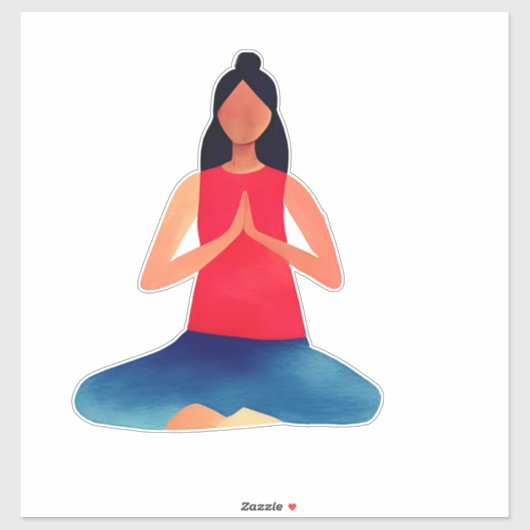 Sticker Posture de yoga (Feuille)