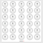 Sticker POT À MIEL BLANC MODIFIABLE 'Votre nom ici' DE 2" (Feuille)