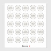 Sticker Pot cosmétique personnalisable blanc de 1,14" pour (Feuille)