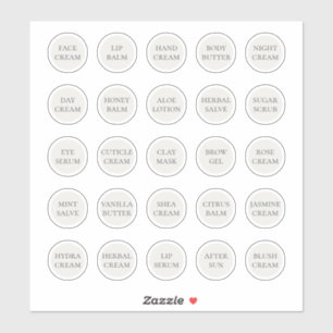 Sticker Pot cosmétique personnalisable blanc de 1,14" pour