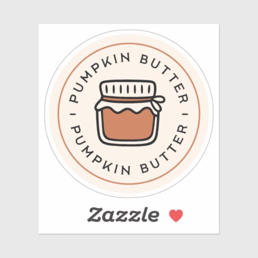 Sticker Pot de beurre de citrouille fait maison esthétique (Feuille)