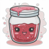 Sticker Pot de Confiture de Baies de Dessin Animé Mignon a (Devant)