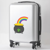 Sticker Pot de dessin en or arc-en-ciel (Sur valise)