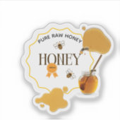 Sticker Pot de miel Abeille à miel Nid d'abeilles Apiary (Devant)
