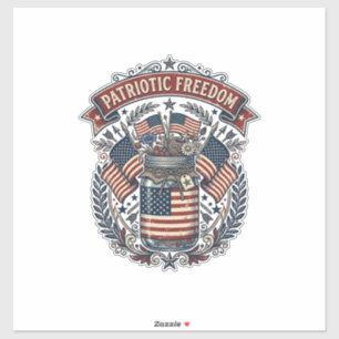 Sticker Pot Mason Patriotique Vie de Campagne