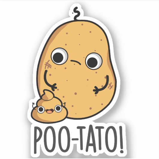 Sticker Potato Drôle Veggie Poop Pun (Devant)