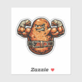 Sticker Potato Powerhouse — Vintage Retro Strongman Fighte (Feuille)