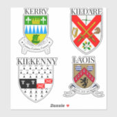 Sticker Poteaux de comté d'Irlande Série 13-16 (Feuille)