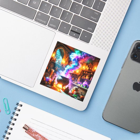 Sticker Potion (Ordinateur portable avec iPhone)