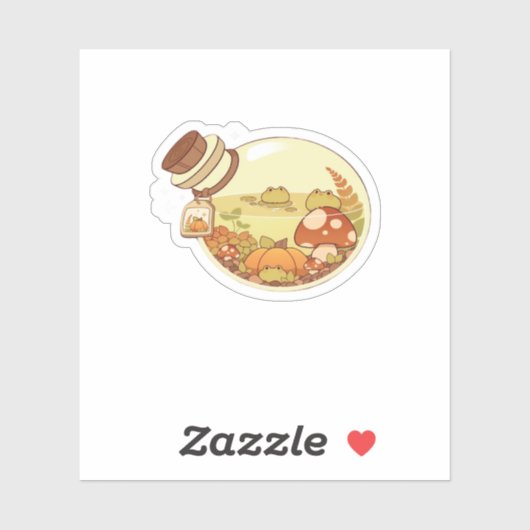 Sticker Potion d'automne avec grenouilles Classique (Feuille)