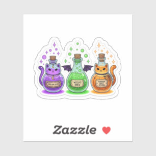 Sticker Potions Meowgical - Jolies Bouteilles En Forme De