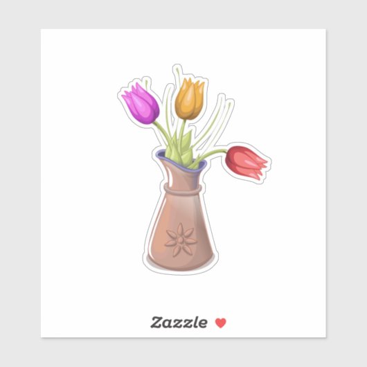 Sticker Pots de fleurs (Feuille)