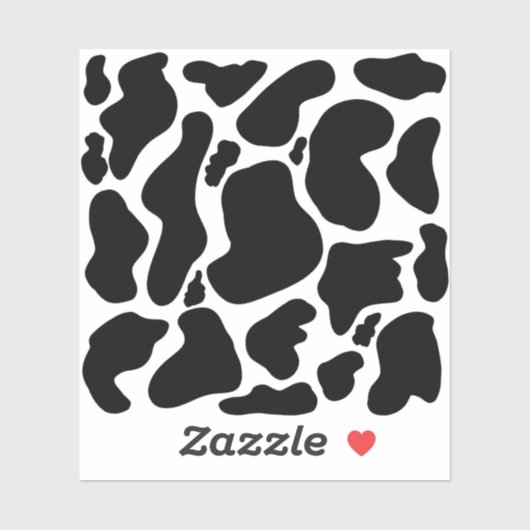 Sticker Pots de vache noir simple Animal (Feuille)
