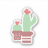Sticker Pots en terre cuite pour cactus formes jungle flor (Devant)