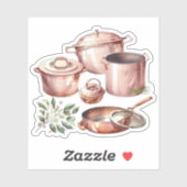 Sticker Pots et pots en cuivre (Feuille)