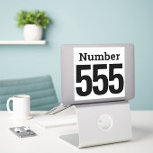 Sticker Poubelle Roue Numéro de boîte jusqu'à trois chiffr (Ordinateur portable sur le bureau)