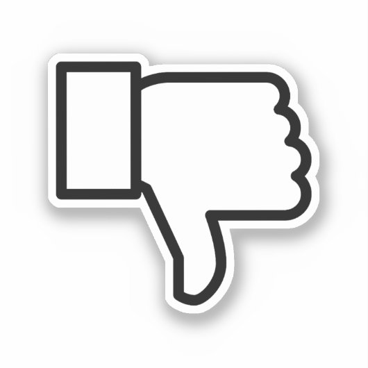 Sticker pouce vers le bas pouces vers le haut (Recto)