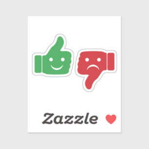 Sticker pouce vers le haut pouces vers le bas vert et roug