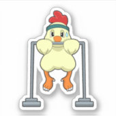 Sticker Poulet à la remise en forme (Devant)
