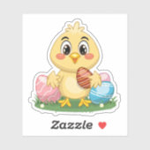 Sticker Poulet de Pâques mignon (Feuille)
