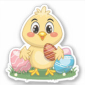 Sticker Poulet de Pâques mignon (Devant)
