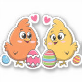 Sticker Poulet de Pâques mignons (Devant)