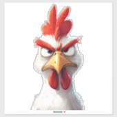 Sticker Poulet en colère (Feuille)