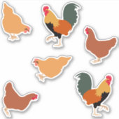 Sticker Poulet et coq (Devant)