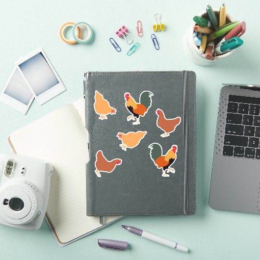 Sticker Poulet et coq (Couverture iPad)