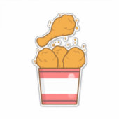 Sticker Poulet frit avec seau (Devant)