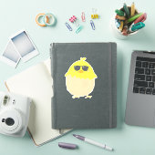 Sticker Poulet jaune funky de Pâques poulette cool (Couverture iPad)