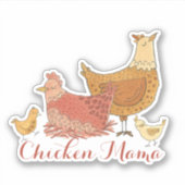 Sticker Poulet Mama mignonne (Devant)