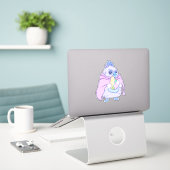 Sticker Poulet Mignon (Ordinateur portable sur le bureau)