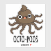 Sticker Poulet Octo-Poos Drôle (Feuille)