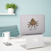 Sticker Poulet Octo-Poos Drôle (Ordinateur portable sur le bureau)