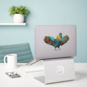 Sticker Poulette Numérique (Ordinateur portable sur le bureau)
