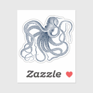 Sticker poulpe bleue