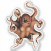 Sticker poulpe rouge (Devant)