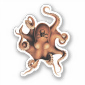 Sticker poulpe rouge (Devant)
