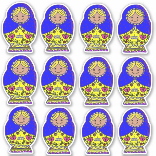 Sticker Poupée de nidification en Ukraine, (Devant)