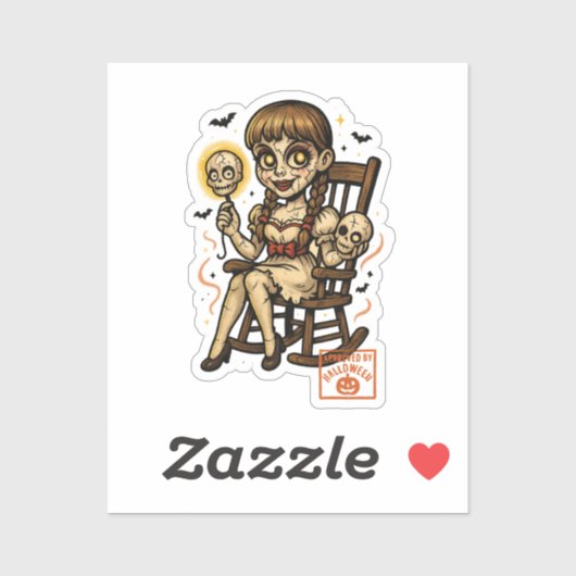 Sticker Poupée hantée vers le haut - Halloween Déplaisante (Feuille)