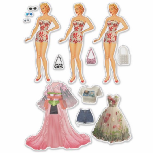 Sticker Poupée papier (Devant)