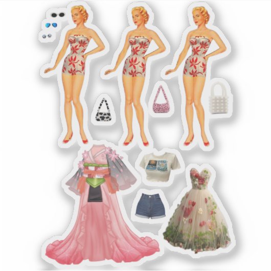 Sticker Poupée papier (Devant)