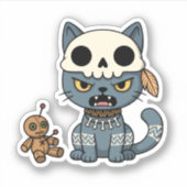 Sticker Poupée vaudou de chat sorcière (Devant)